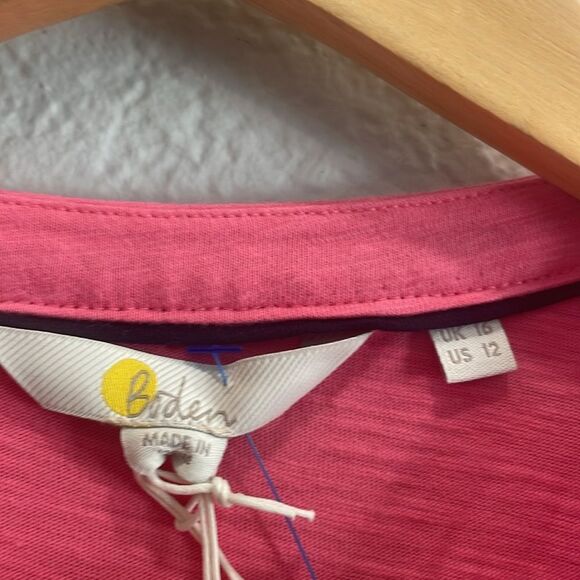 NEW Boden Pink 3/4 Sleeve Length Multicolor Button Up Cardigan Size 12 - Picture 4 of 8